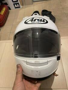 Arai アライ フルフェイスヘルメット RX-7 グラスホワイト57-58cm Mサイズ 格安 クリアーシールド美品 中古 オートバイ用ヘルメット