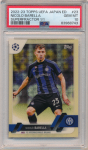 Nicolo Barella 2022-23 Topps UEFA Japan Superfractor Mojo 世界1枚限定 1/1 1of1 PSA 10 完璧 スーパーフラクター ニコロ・バレッラ