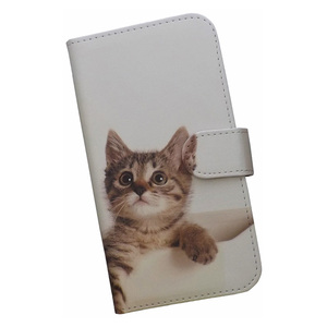 iPhone15 Pro Max　スマホケース 手帳型 プリントケース ネコ 子猫 鉢