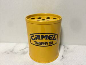 昭和レトロ 80年代 キャメル 缶 灰皿 ペンスタンド 1985年 たばこ ノベルティ 非売品　CAMEL TROPHY 85 未使用　レア ラスト　 　A1
