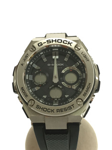 CASIO◆ソーラー腕時計・G-SHOCK/デジアナ/SLV/GST-W110-1AJF/G-STEEL/タフソーラー