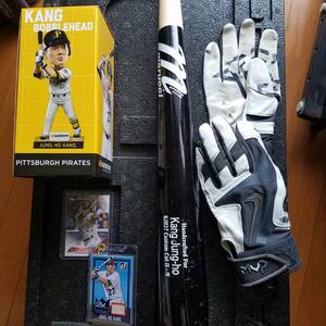 MLB 姜正浩 カン・ジョンホ / KANG JUNG HO 実使用バット バッティンググローブ 4点