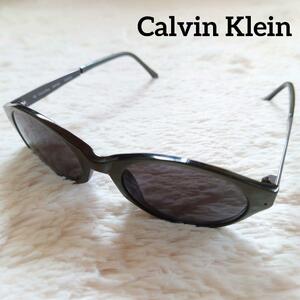1円～ 美品 Calvin Klein カルバンクライン 眼鏡 サングラス CK 6445 50□20 ワンポイントロゴ 人気 定番 ブラック ウェリントン フレーム