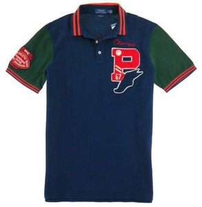 新品 【メール便全国送料250円】POLO Ralph Lauren ポロラルフローレン クラシックFIT ワッペン ウィングフット ポロシャツ 紺 390 / M