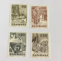 デンマーク  漁業の切手4種完 未使用 1978