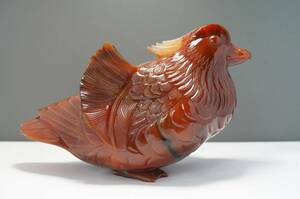 希少在庫！【特大サイズ】天然瑪瑙彫刻【鳥】中国仏教美術・置物