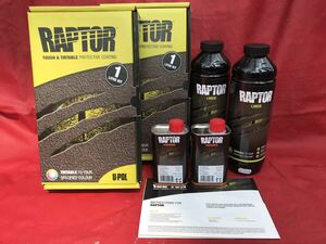 正規輸入品　U-POL製のRAPTOR LINER 2Lセット　ラプターライナー ティンタブル　ベッドライナー ザラザラ塗装 テクスチャー塗装