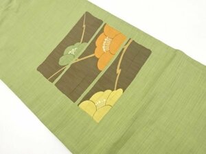 091748# 【1円～】枝花模様織り出し名古屋帯