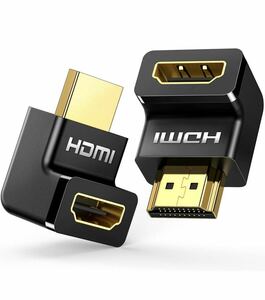UGREEN HDMI L型変換アダプタ 90度+270度 HDMIオスtoメスアダプタ HDMI延長アダプタ HDMIハイスピード 金メッキ 4K/60Hz 3D対応