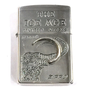 ジッポー LIMITED No.0969 THE ICE AGE シルバーカラー オイルライター 携帯灰皿付き 保存箱付き ZIPPO QG051-35