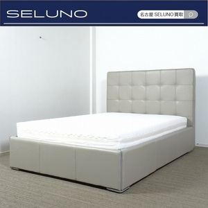 ★SELUNO★2モデルルーム展示美品 BoConcept ボーコンセプト Mezzo メッツォ ダブルベッド 収納付き 本革 80万 #シモンズカッシーナ