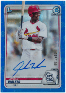 Jordan Walker MLB 2020 Bowman Chrome Draft 1st Bowman Blue Refractor Auto 150枚限定 ブルーリフオート ジョーダン・ウォーカー