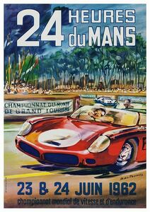 ポスター★1962年 ル・マン24時間レース ★24 Heures du Mans/ユノディエール/ポルシェ/フェラーリvsフォード