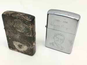 ■Zippo ロナルド レーガン 1989年製 / 1995年製 オイルライター 2点 まとめ 火花あり 中古【UW040726】