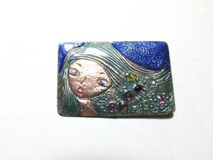 七宝焼き ブローチ enamel brooch 七宝 女性モチーフ