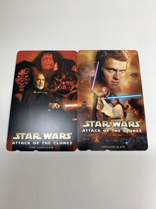 【未使用品】スターウォーズ テレカ 2枚セット / STAR WARS / ATTACK OF THE CLONES / Lucasfilm 2002 / テレホンカード　50度