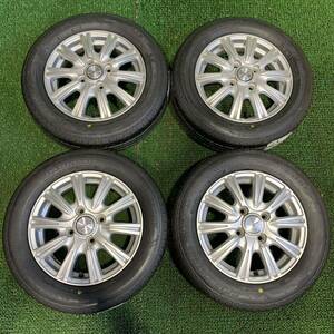 AE521-403 ★新品★ブリヂストンNEXTRY 155/65R13 73S 社外JOKER ホイール 13x4.00B +45 PCD100 4穴 【4本】 ココア ラパン 等 1円スタート