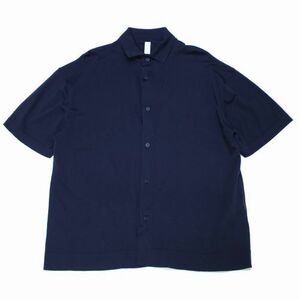 CFCL シーエフシーエル 23AW HIGH GAUGE SHORT SLEEVE SHIRT 半袖ニットシャツ 5 ネイビー