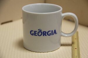 陶器製 GEORGIA ジョージア マグカップ 検索 コーヒー 缶コーヒー 白 ホワイト ロゴ マーク 非売品 ノベルティ グッズ