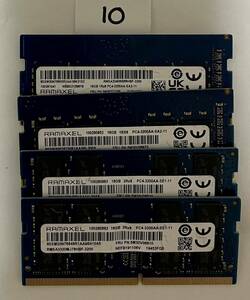 10 - メモリ RAMAXEL 計64GB (16GB x4枚) SO-DIMM DDR4 PC4-3200AA ジャンク扱い