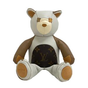 LOUIS VUITTON/ルイヴィトン ビトン GI0142 ドゥドゥルイ テディベア モノグラム レザー ぬいぐるみ グレー ユニセックス ブランド