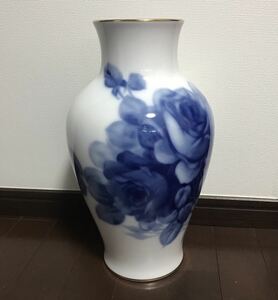 大倉陶園 ブルーローズ フラワーベース　36cm 特大　花瓶　送料無料