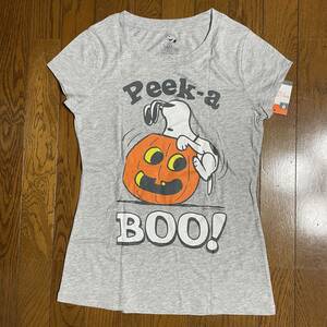 ★h24 新品タグ付き SNOOPY ハロウィン Tシャツ L グレー 親子コーデ お揃い アメリカ購入★スヌーピー Halloween大人コスプレ衣装仮装