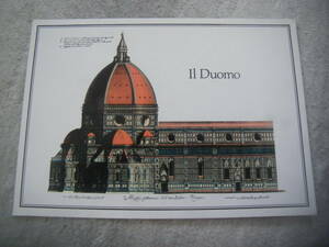 ╋╋(Z1283)╋╋ フィレンツェ歴史地区 サンタ・マリア・デル・フィオーレ大聖堂 「ドゥオーモ」 現地版ポストカード 1988年 ╋╋╋