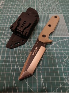 HX OUTDOORS MERCENASIES TACTICAL KNIFE /HXタクティカルナイフ、 フルタング 7C17MOV カイデックス サバイバルナイフ/DE、TANカラー