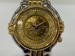 CANADA カナダ メイプルリーフ金貨 腕時計 1/10 OZ K24 67.5g 不動【CEAK8023】