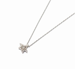 festaria wish upon a star 星の王子さま コレクション ネックレス スター 星モチーフ K18WG ダイヤ0.095ct ホワイトゴールド