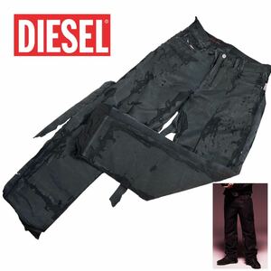 定価9.3万 美品 DIESEL×JAY PARK ディーゼル ジェイパーク PEEL OFFデニムパンツ サイズ28/S相当 ブラック 2022AW やや劣化有 即完 A2926