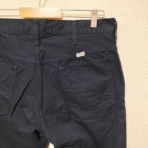 ☆Wrangler W1920 コットン カラー パンツ 42TARON チェーンステッチ ボトムス 紺 表記31 W34相当 復刻 オールド ラングラー 古着 USED