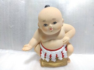 博多人形　相撲　置物　土俵入り　陶器　陶製　人形　幼児　ビスクドール　相撲人形