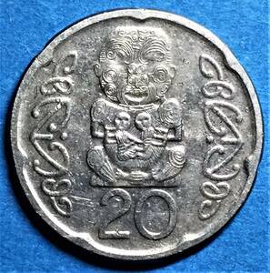 2102 　ニュージーランド　２０セント硬貨　　エリザベス2世像