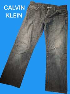 CALVIN KLEIN カルバンクライン ブラック デニム ジーンズ ジーパン ボトムス CK　メンズ　ウエスト 85cm