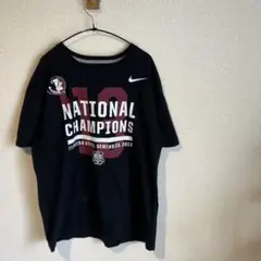 tシャツ 古着　USA アメカジ　NIKE BCS アメフト　黒　半袖　メンズ