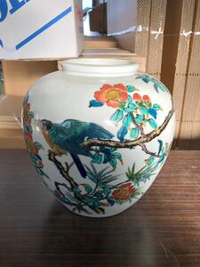 西kt410 花瓶 花器 有田焼 壺 九谷焼 色絵 染付 飾壺 骨董品 置物