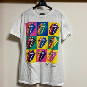 【希少】80s The Rolling Stones ローリングストーンズ ビンテージバンドTシャツ ホワイト Lサイズ アメカジ ヴィンテージ デッドストック