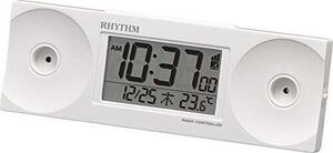 リズム(RHYTHM) 目覚まし時計 大音量 電波 デジタル フィットウェーブバトル100 温度 曜日 カレンダー 白 RHYTHM 8RZ19