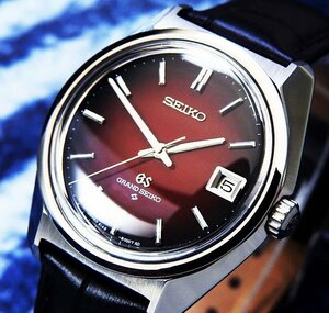 GRAND SEIKO グランド セイコー HI-BEAT 36000 6145-8000 Steel , Burgundy Gradation Dial メンズ 自動巻き(美品、OH済み) / 36mm