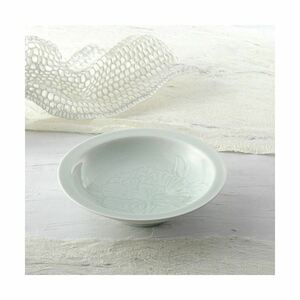 【新品】青白磁牡丹絵 飾鉢（木箱入） K21204919