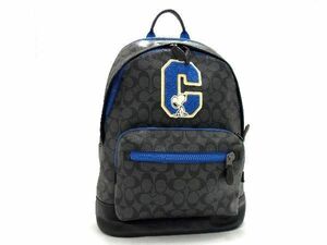 1円 ■新品同様■ COACH コーチ 5511 シグネチャー ピーナッツ コラボ スヌーピー PVC リュックサック メンズ グレー系 AR5263