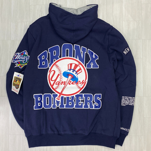 USA正規品 【M】 Mitchell&Ness ミッチェル＆ネス MLB ニューヨーク ヤンキース Team Origins プルオーバー パーカー 紺 NY Yankees