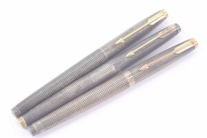 【3点】 PARKER パーカー 万年筆 ペン先 14K 刻印 スターリング 文具 筆記用具 まとめ 3531-HA