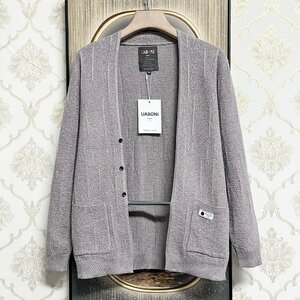 上級EU製＆定価5万◆UABONI*Paris*カーディガン*ユアボニ*パリ発◆上質 ソフト ニット ゆったり 暖かい 無地 トレンド シンプル 普段着 XL