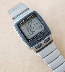 【即決】CASIO ヴィンテージ・デジタル腕時計 DATABANK DB-37H 稼働中 純正ベルト付 現状渡し 送料230円~