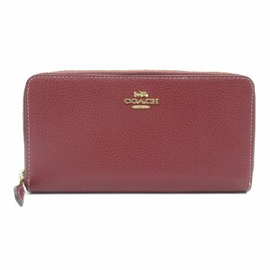 COACH コーチ ラウンド長財布 ラウンド長財布 ボルドー系 レザー 中古 レディース