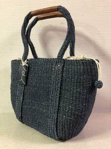 【新品・未使用】 パラスパレス 編み込み カゴ トート バッグ 中袋付き アバカ 麻 レザー Pal