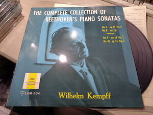 ヴィルヘルム・ケンプ氏の直筆サイン入,WILHELM KEMPFF SIGNED!!!/BEETHOVEN:PIANO SONATAS(JAPAN/DGG:LGM-504 TULIP LABEL FLAT DISC LP
